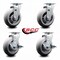 Service Caster 6 Inch Thermoplastic Rubber Swivel Caster Set with Roller Bearings 2 Brakes SCC-20S620-TPRRD-2-TLB-2 - alternate 6